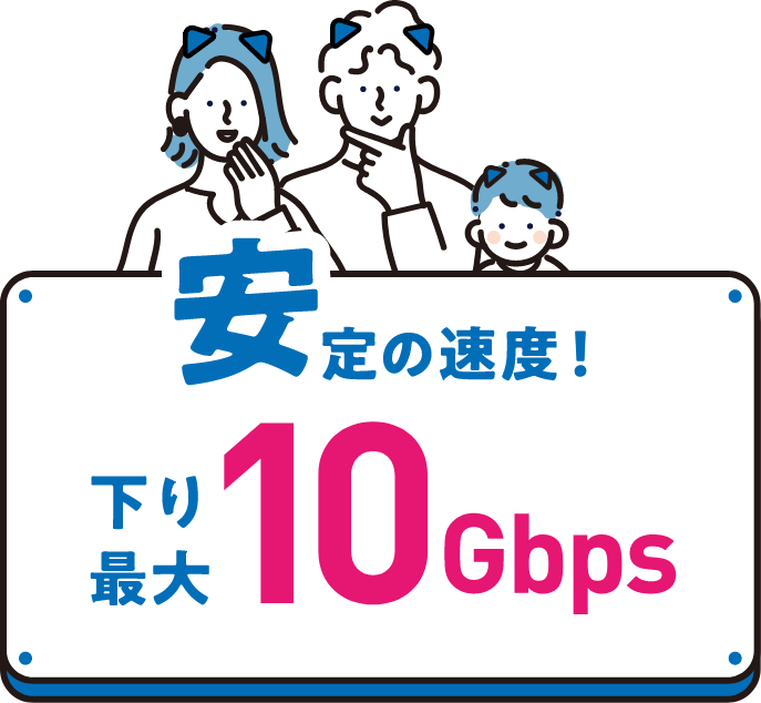 安定の速度!下り最大10Gbps