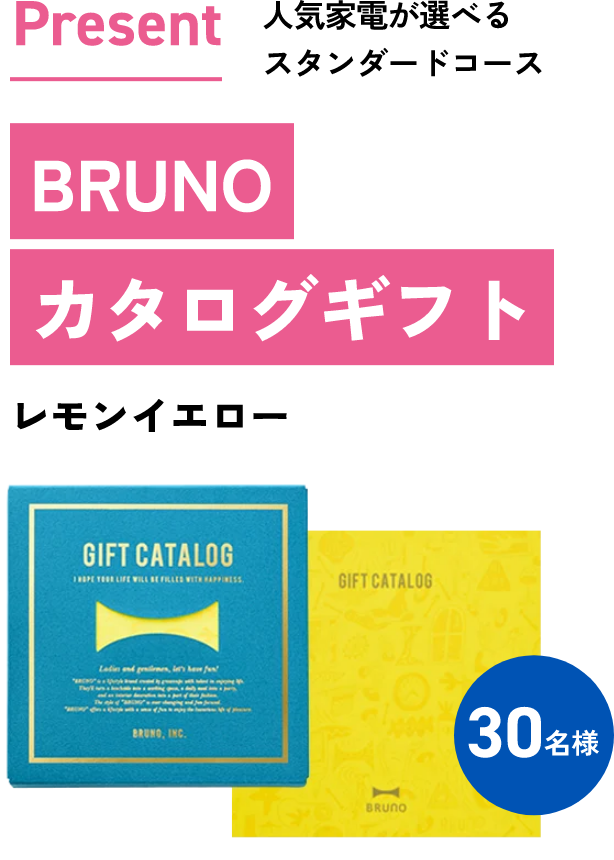 Present人気家電が選べるスタンダードコースBRUNOカタログギフトレモンイエロー